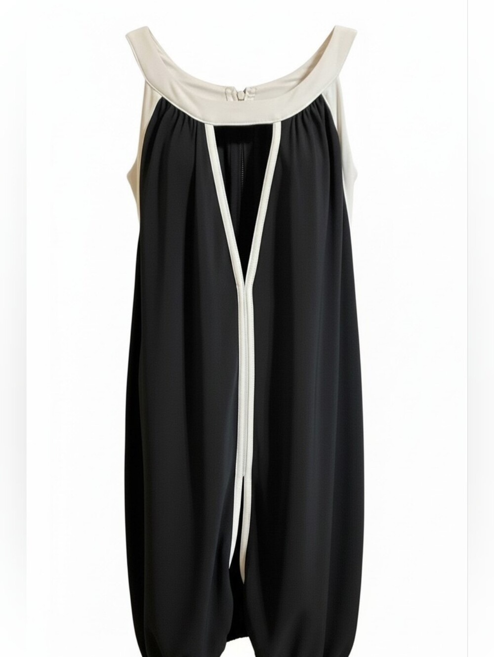 CITY CHIC Black And White Halter Style Mini Dress With Front Cut Out